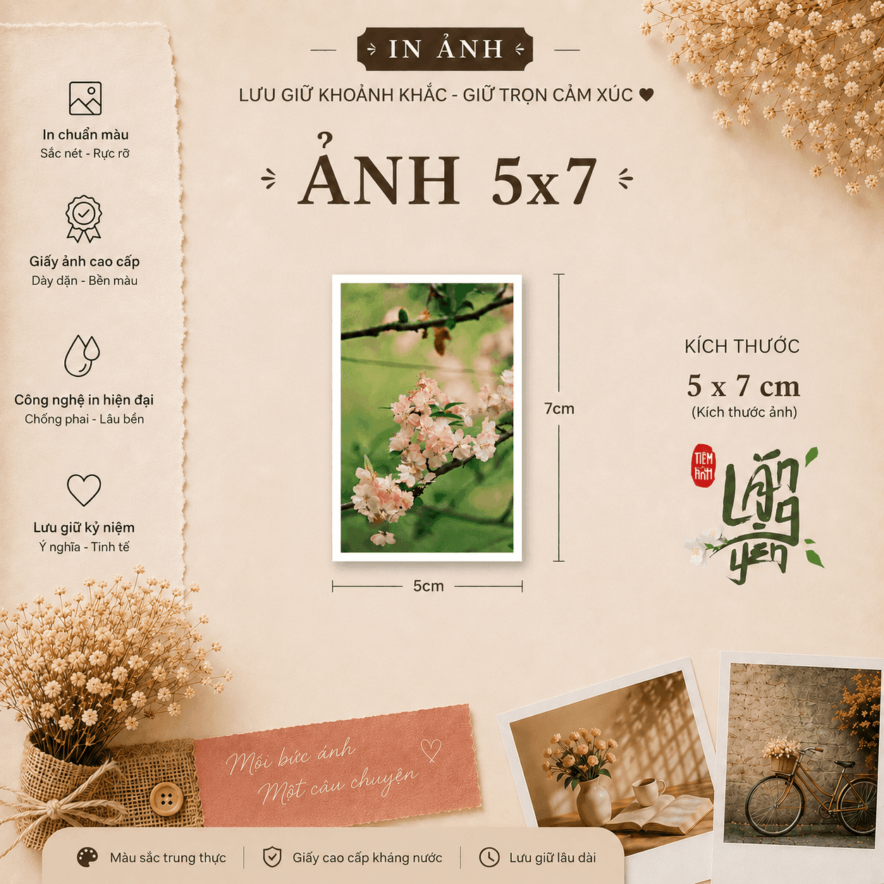 Ảnh 5x7 cm - Giấy tiêu chuẩn RC